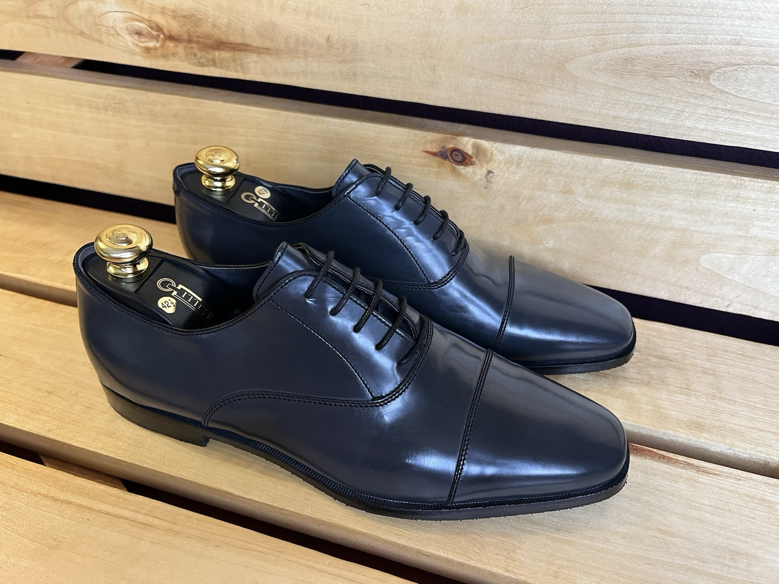 SAOLA Zilli Premium scarpe da uomo in pelle grigia con alberi per scarpe taglia UK 8.5 US 9.5 EU 42.5