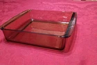 Vintage Pyrex AMBER BROWN Square Casserole Dish 2 QT Glass #222-R  8 x 8 x 2"