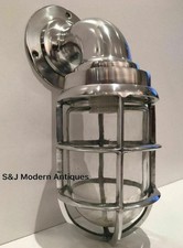 Antique Industrial Wall Light Vintage Bulkhead Cage Lamp Aluminum Fixture Antique Industrial Wall Light Vintage Bulkhead Cage Lamp Aluminum Fixture
