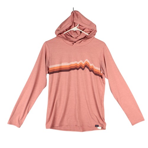 Patagonia Women Capilene Cool Daily Graphic Hoodie Gr. M Wave Orange Kapuze