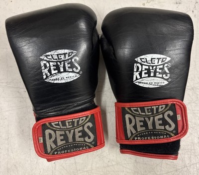 Authentic CLETO REYES PROFESSIONAL 16oz BOXING GLOVES black w red MEXICO