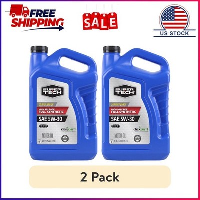 (2 pack) Super Tech High Mileage Full Synthetic SAE 5W-30 Motor Oil, 5 Quarts