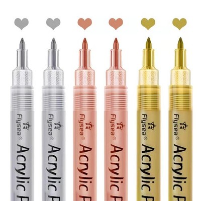 Premium Metallic Markers Pens Rose Gold Silver Paint Pen Black Paper Craft Kit