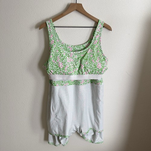 Fabletics Kleid Damen XXL* grün Blumen sportlich integrierter BH-Shorts Pickleball - Bild 8 von 17