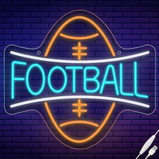 Football Neon Sign, Sport Neon Signs for Wall Decor, Dimmable Neon Light for ...