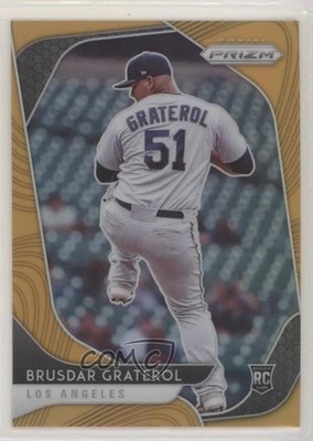 2020 Panini Prizm Neon Orange Prizm 93/100 Brusdar Graterol #56 Rookie RC 1u6