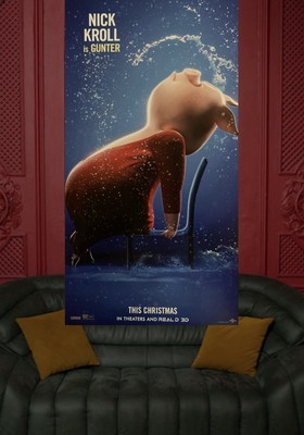 Sing Movie Advance Cardstock Poster 2-sided 13x24 Gunter Nick Kroll