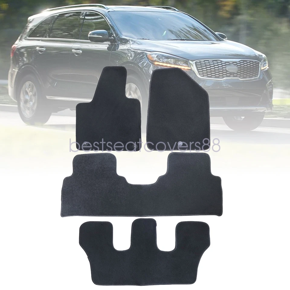 Alfombrillas de terciopelo de repuesto negras 2016 2017 2018 2019 para Kia Sorento Foto 2 de 4