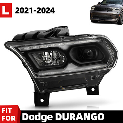 For 2021-2024 Dodge Durango Black Bezel Full LED Projector Left Driver Headlight