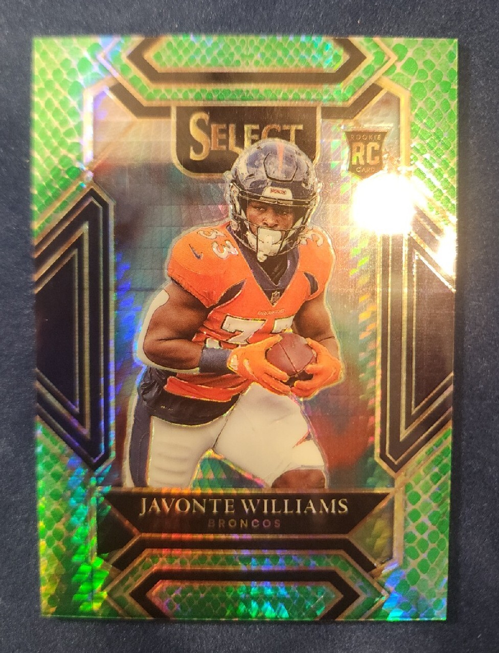 2021 Select Javonte Williams Club Level Dragon Scale  RC #/89 Broncos/Cowboys