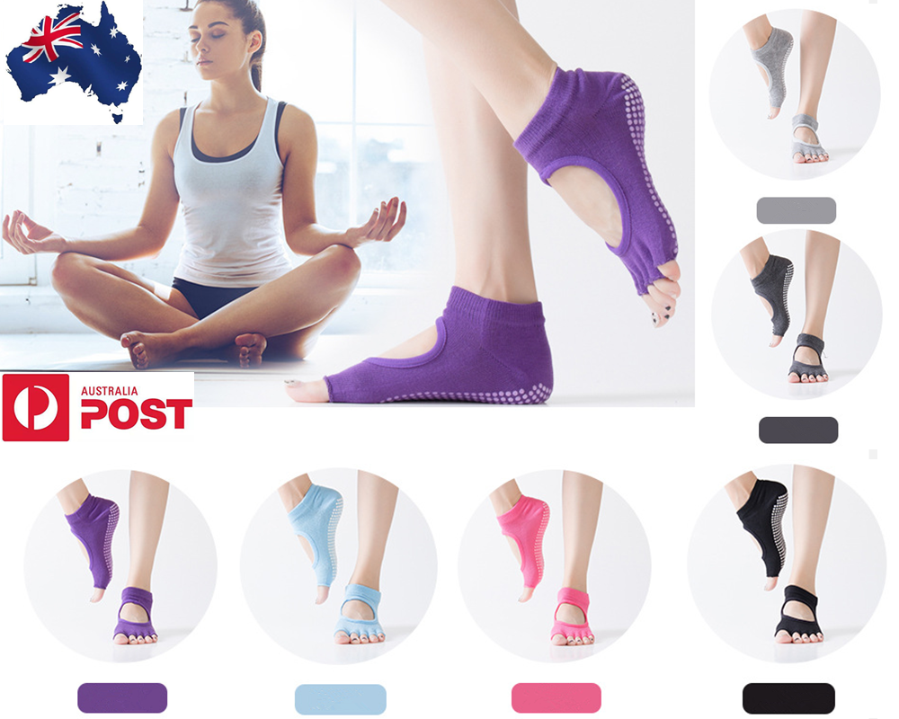 Fashion Women Yoga Socks Dance Pilates Socks Toeless Non Slip Skid