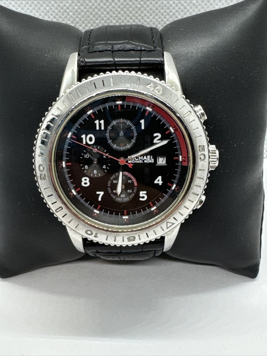Michael Kors MK8018 Men\'s Black Leather Analog Dial Quartz Genuine Watch JNA851 Michael Kors Men main image 4