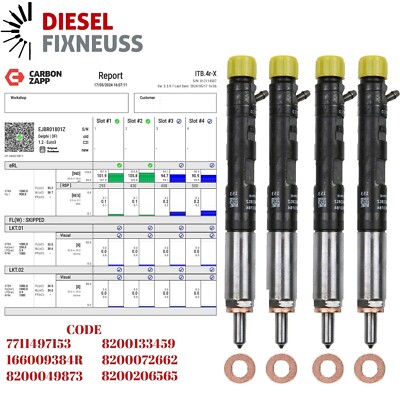 4x Einspritzdüse Injektor Renault Clio Kangoo 1,5 dCi EJBR01801A 8200567290
