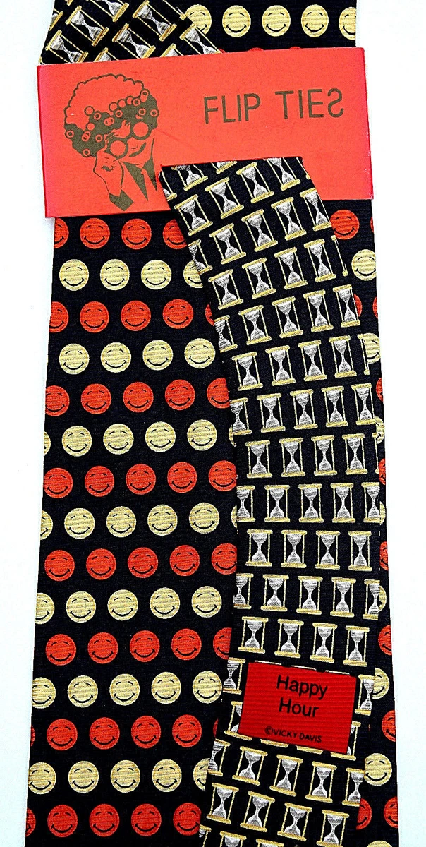 Cravate En Soie 100% Vicky Davis New York - Motif Flower Power, Multi-couleurs