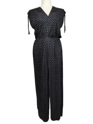 Aniston casual sleeveless jumpsuit/jumpsuit, black/white polka dot, size 44