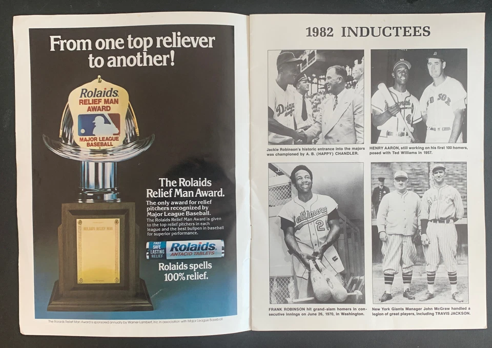 1982 HOF Induction Program Hank Aaron, Frank Robinson - Image 3 of 4