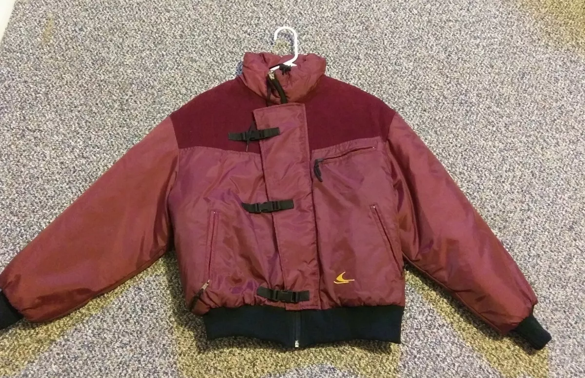 Vintage 80 s SKI DOO Bombardier Snowmobile Jacket Coat Burgundy