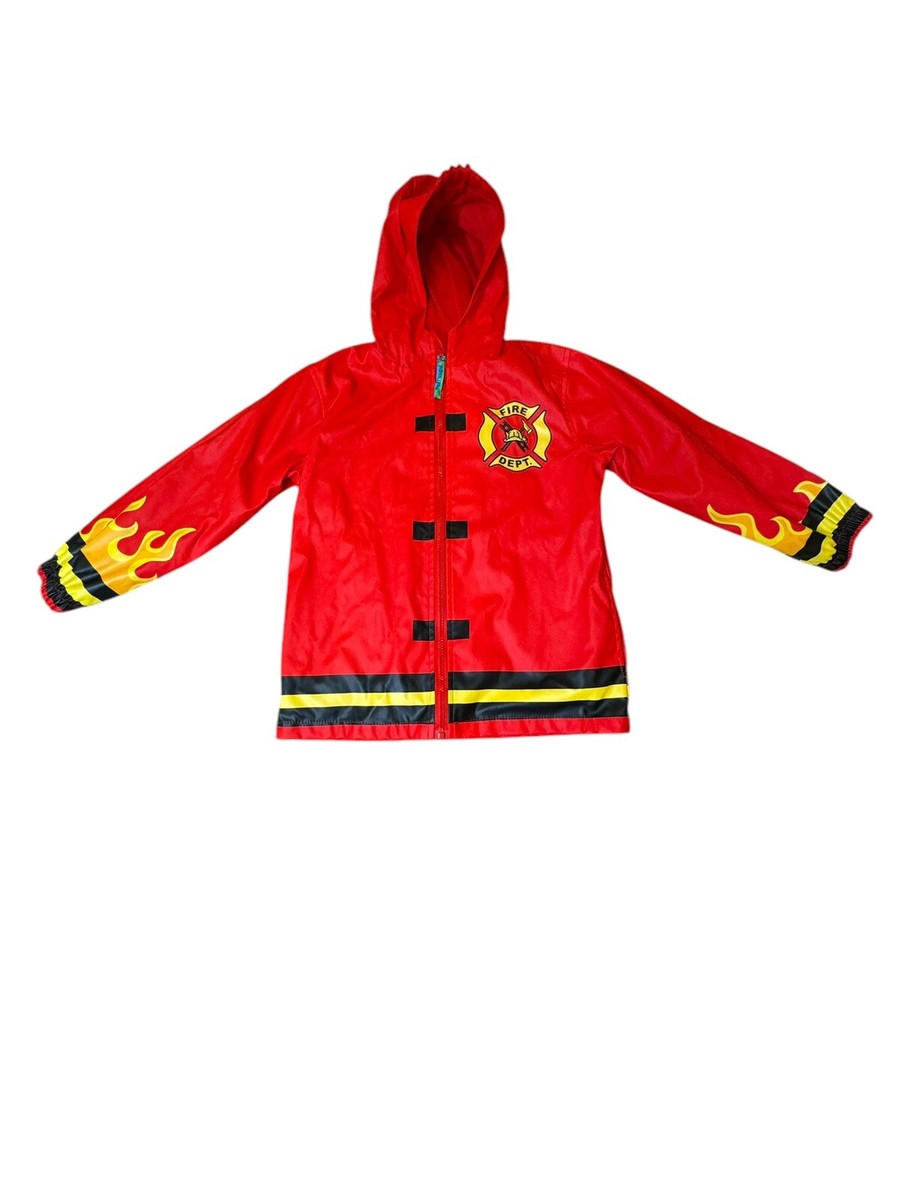 Stephen Joseph Firefighter/Fire Chief Red Hooded Rain Coat Stephen Joseph Firefighter/Fire Chief Red Hooded Rain Coat