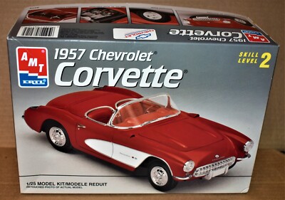 AMT, 1957 Chevrolet Red Corvette Model Kit, 1/25 scale factory sealed bags