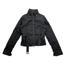 Refrigue Women's Nylon Short Quilted Rain Jacket | Vintage Designer Black Vtg