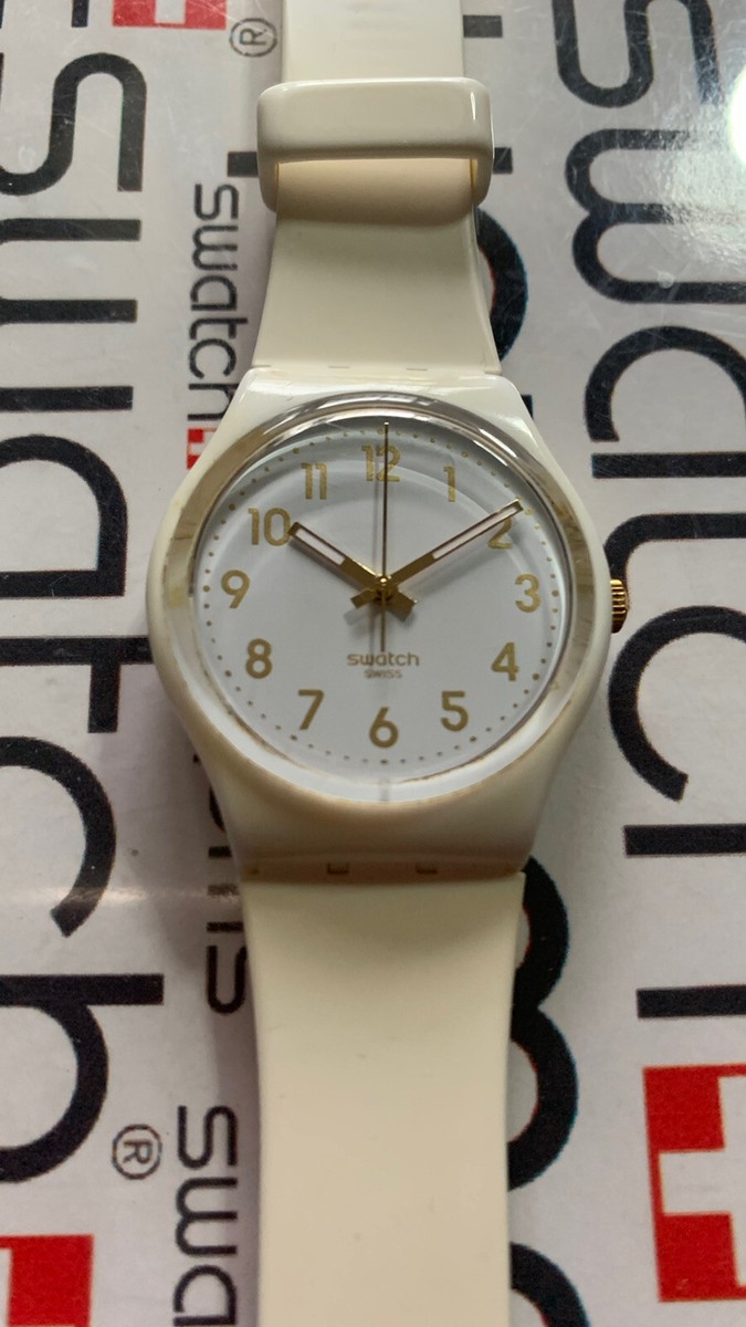 Swatch White Bishop GW164 Standard Gents 34mm Silicone #b