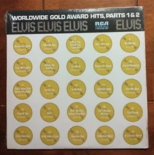 1974 RCA Elvis Presley Worldwide Gold Award Hits Part 1 & 2 Vinyl 12" 
