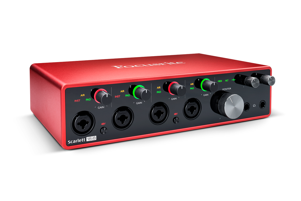 Focusrite Interface 4 Input Focusrite SCARLETT 18I8 3RD GE Audio Interface USB 4 Mic Preamps 8 ...