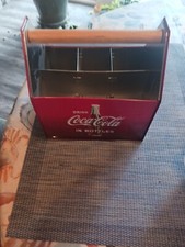  Coca Cola Metal Utensil Caddy - Hold Napkins Knives Forks Spoons 