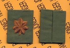 USAF Air Force Major 0-4 MAJ OD Green & Brown Slip on rank patch 