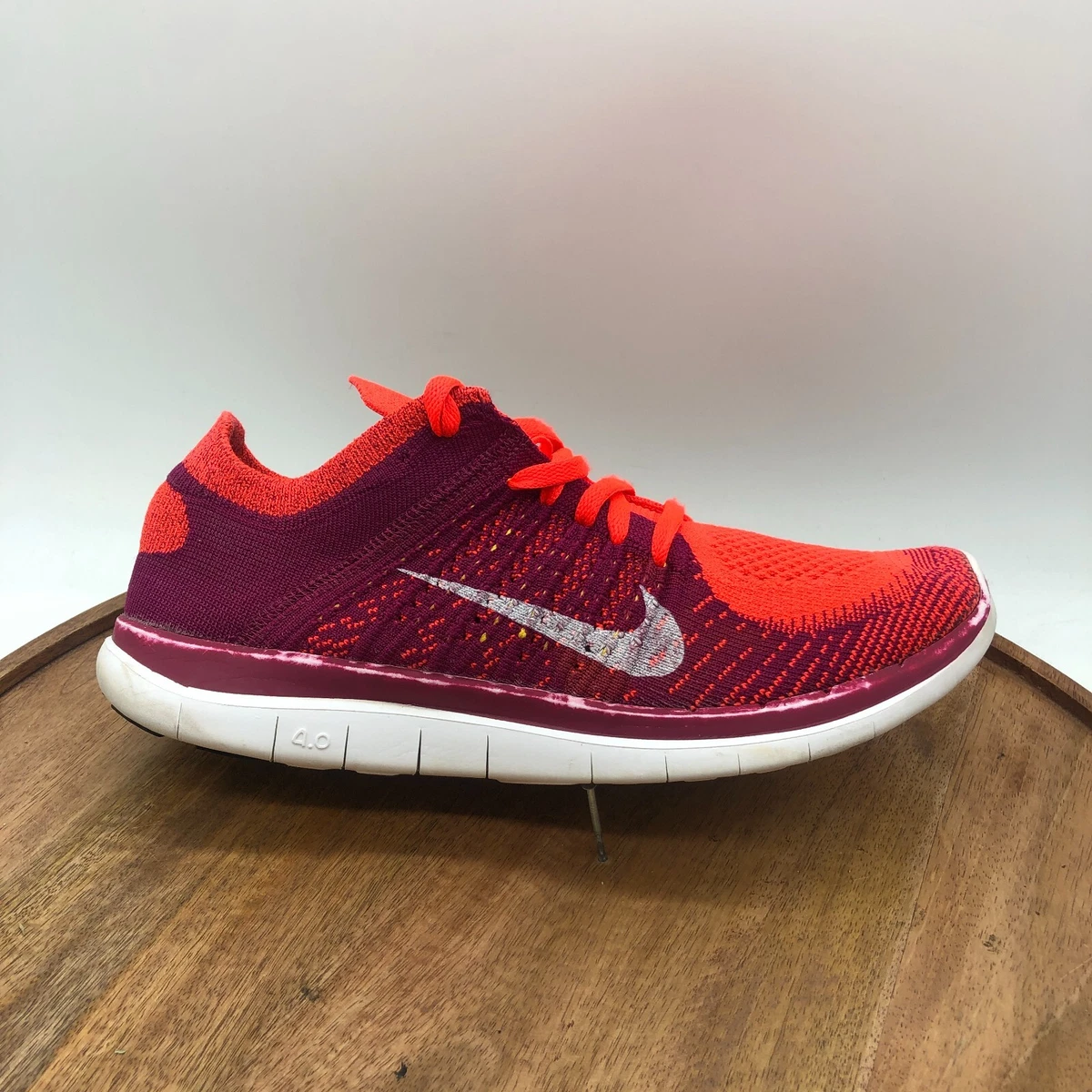 Nike Free Flyknit 4.0 Red Crimson Orange Women 631050-616 Size | eBay