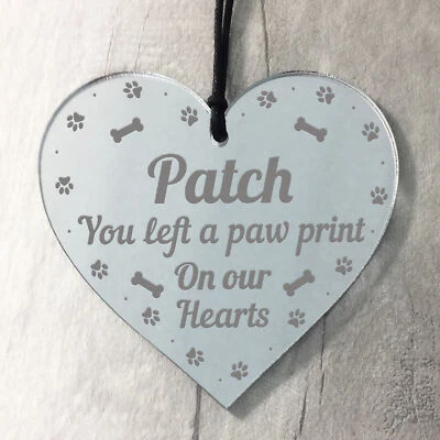 RED OCEAN Handmade Heart Sign Pet Memorial Gift For Cat Dog Memorial Sign Tree Decoration
