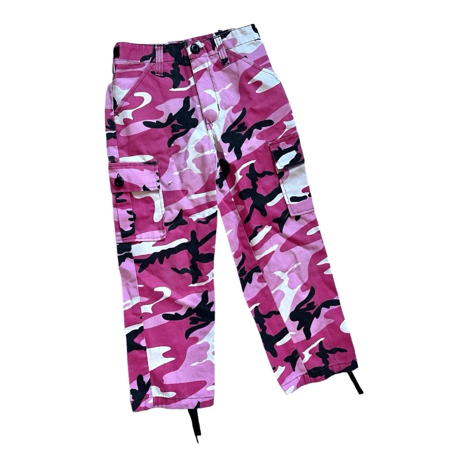 Pantalones cargo BDU camuflaje rosa camuflaje Rothco niños jóvenes niñas - talla S Foto 2 de 2