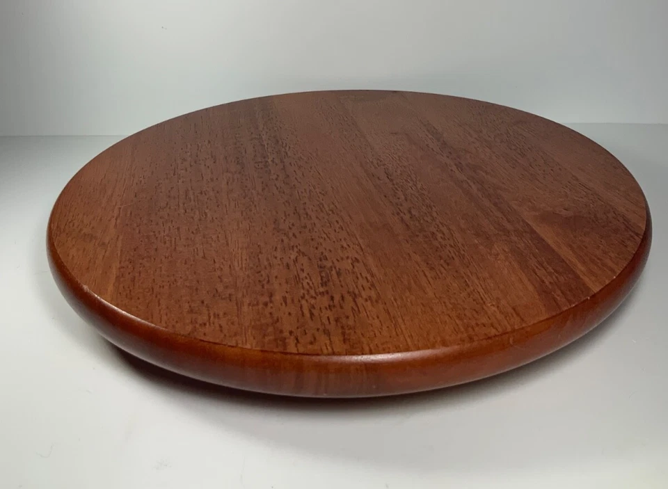 Madera de teca vintage 13 por 13 Lazy Susan hecha en Tailandia Foto 2 de 4