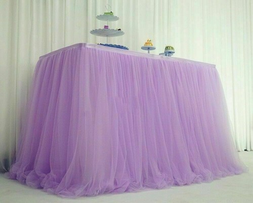 Tutu Tulle Table Skirt Tablecloth Wedding Birthday Party Baby Cute Romantic Deco - Picture 21 of 23