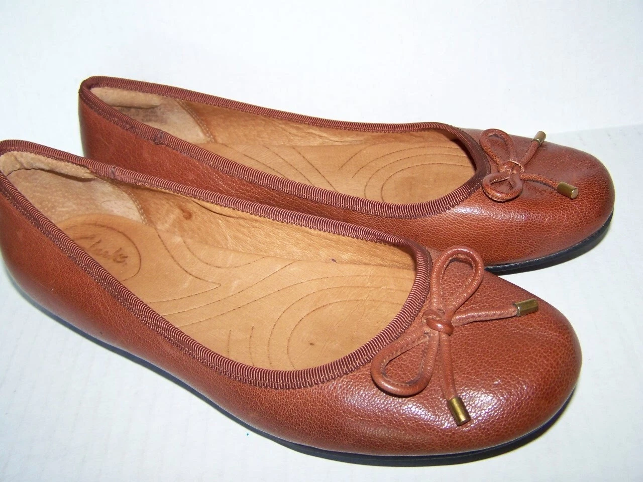 CLARKS Ballerine Indigo Donna 8M Marrone Scarpe Ballerine Comode Abito Classico Casual