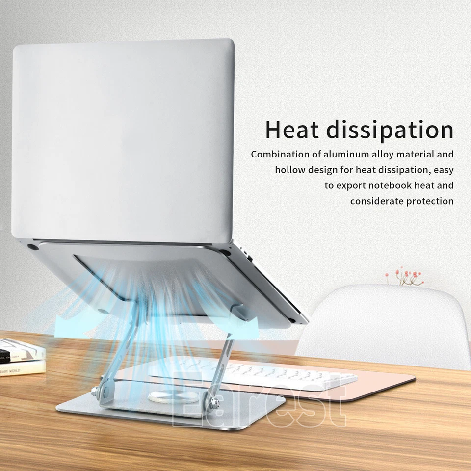 360° Adjustable Laptop Stand Desk Holder Notebook Computer Riser up to 17.3” - Image 4 of 4