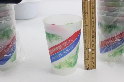 LOT of qty 87 Captain Morgan Myers Rum Reusable Plastic Cups - NEW 4.5'' Tall