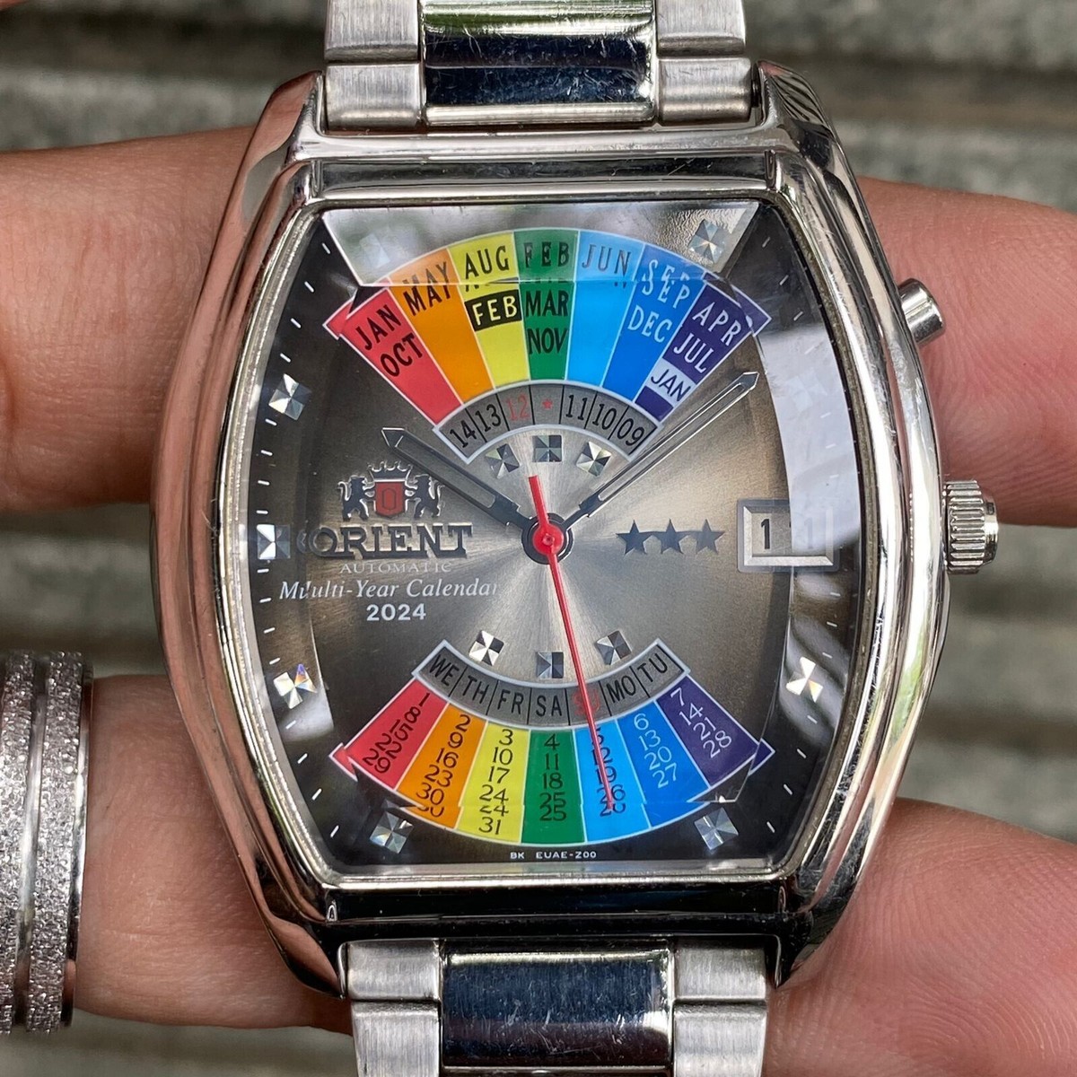 時計 ORIENT MULTI YEAR CALENDAR RARE Orient Automatic Multi Year Calendar Grey Rainbow Dial