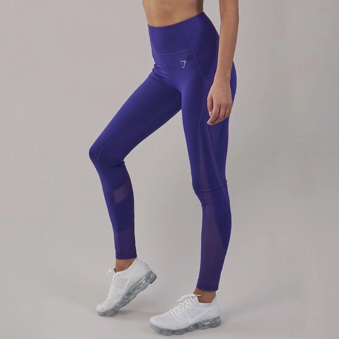 Gymshark Sleek Sculpture Mesh Panel Pocket Leggings Purple Sz XS