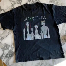 90s Jack Off Jill rock band Rare design black T shirt classic style BL1269