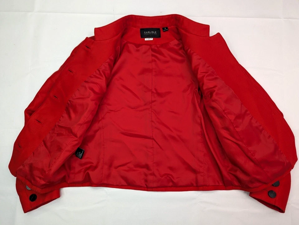 De Colección Carlisle 2 Piezas Traje Falda (Talla 4) Blazer Chaqueta (Talla 6) Naranja Mezcla Algodón Foto 3 de 4