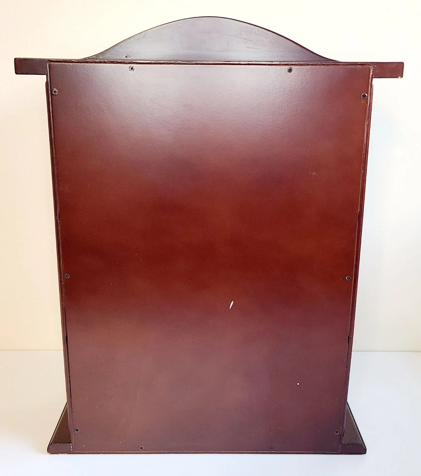 Armario Curio Independiente Madera de Cerezo Acabado Caoba con Paneles de Vidrio y Espejo Foto 3 de 4