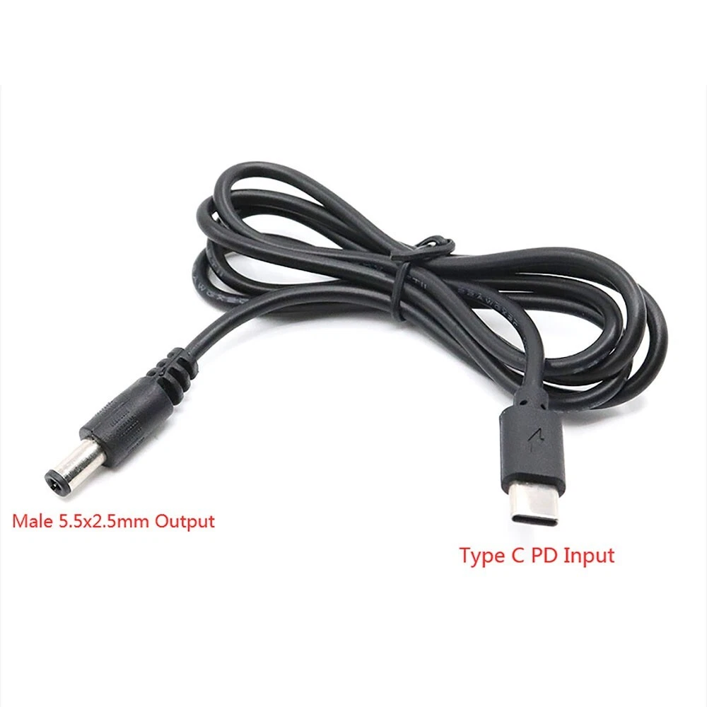 USB C型至12V公头直流5.5x2.5毫米PD电源线适用于闭路电视摄像机,WIFI路由器 - 第 1 张/共 6 张