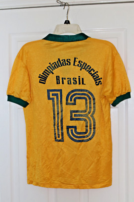 Special Olympic Brazil National Team 80's Match Worn #13 Player Soccer Jersey S