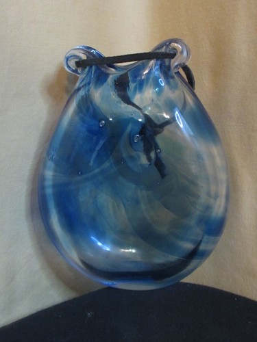Artist Blown Glass Haning Planter Signed - Picture 3 of 6