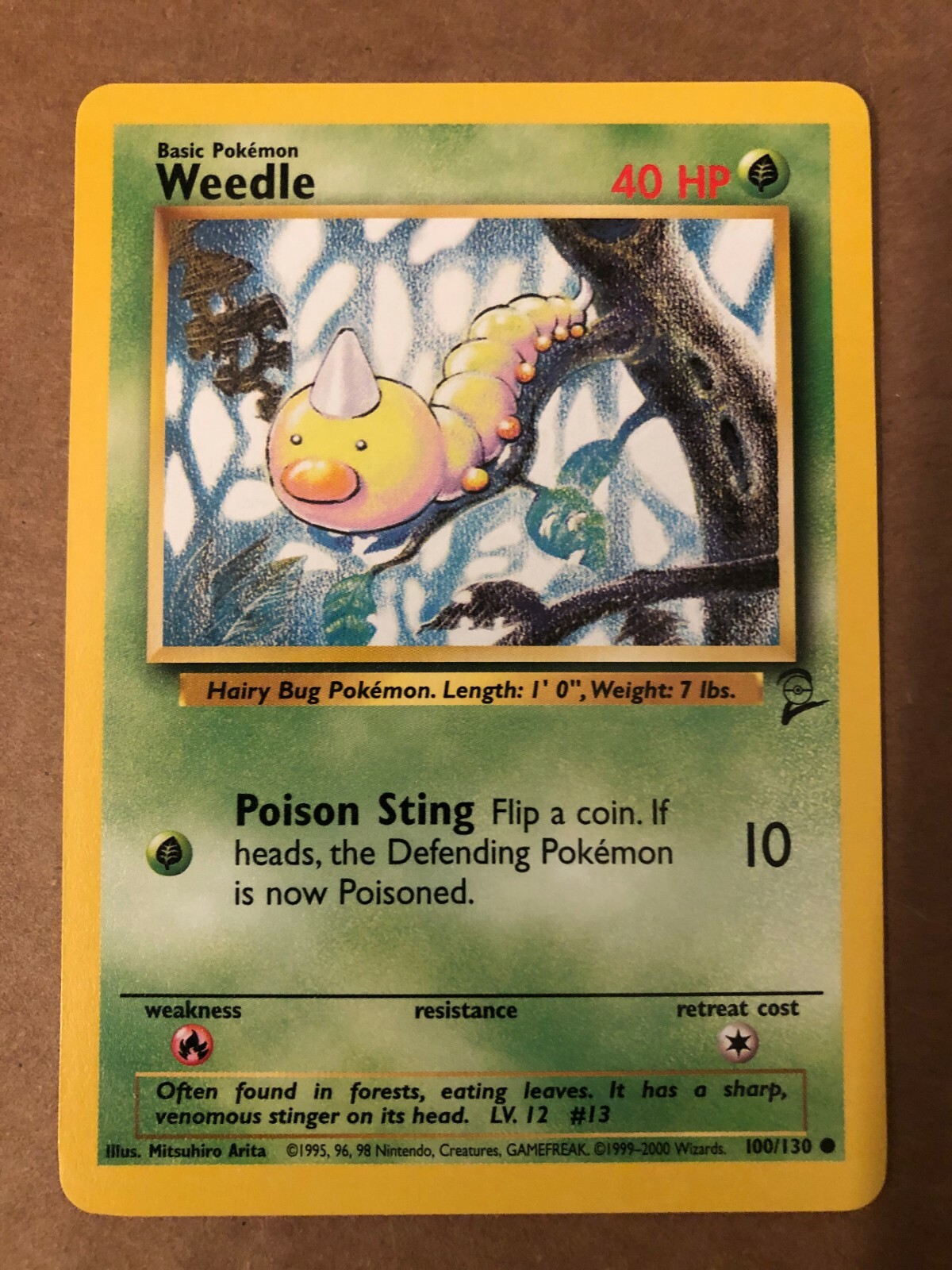 Pokemon Weedle 100/130 Base Set 2 Near Mint See Pictures