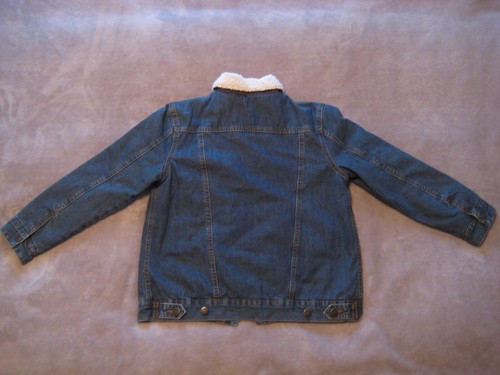 Wrangler Denim Jacket Boys Youth Large Sherpa Lined Button Down Blue - Picture 12 of 16