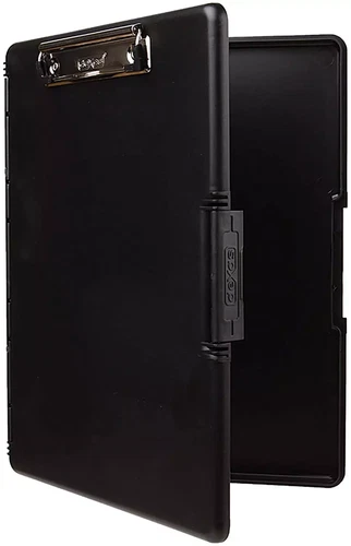 Dexas Slimcase 2 Storage Clipboard with Side Opening, Black, Office Supplies