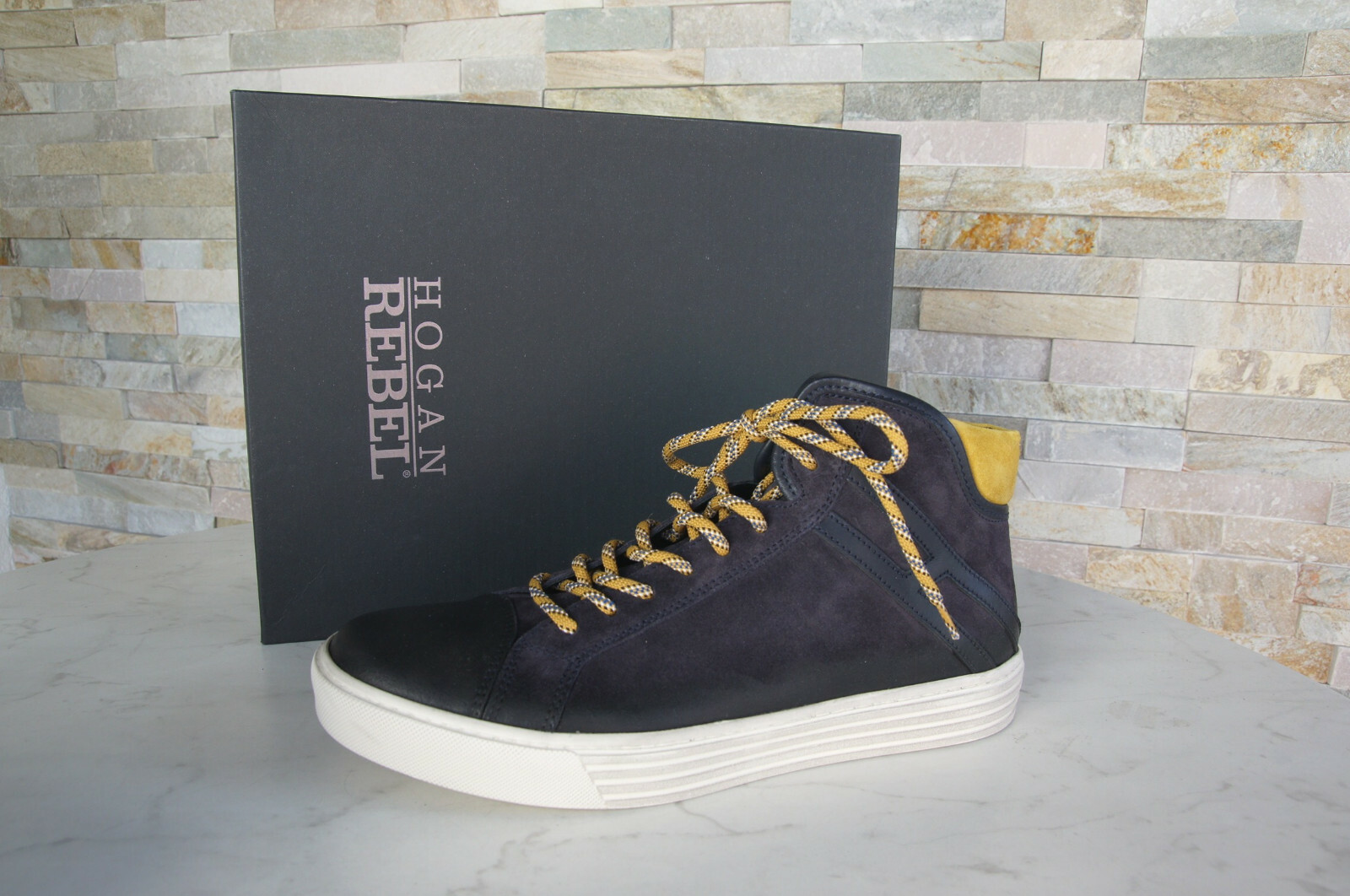 Hogan 6 40 high top sneakers vintage lace-up shoes new shoes blue former RRP €370