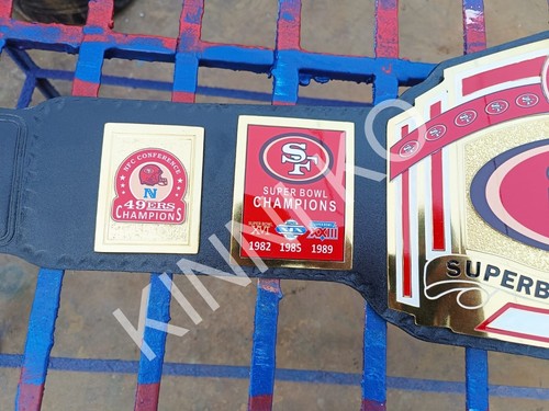 San Francisco 49ers SF Superbowl Championship Belt Adult 2mm Brass - Picture 9 of 13